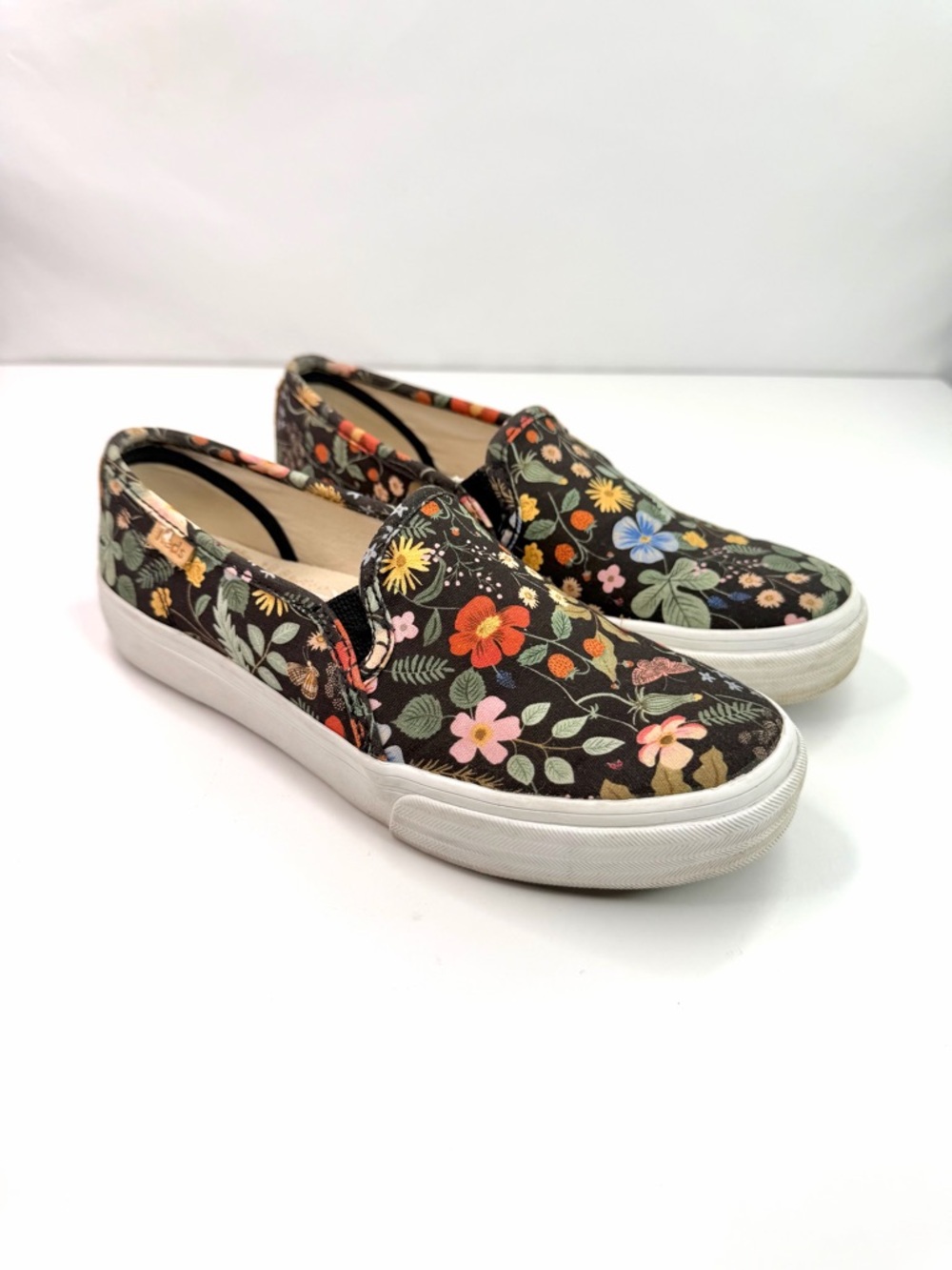 Keds x Rifle Paper Co Black Floral Slip-On Canvas Cottagecore Sneakers